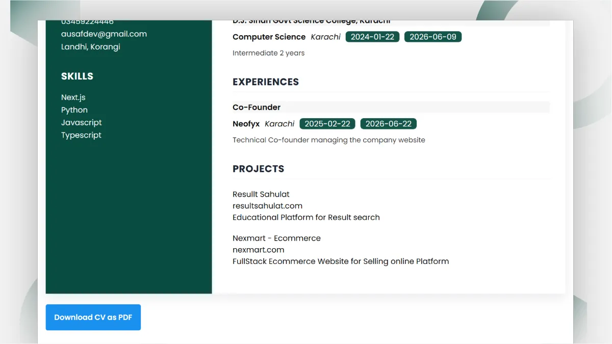 Resume Builder 5